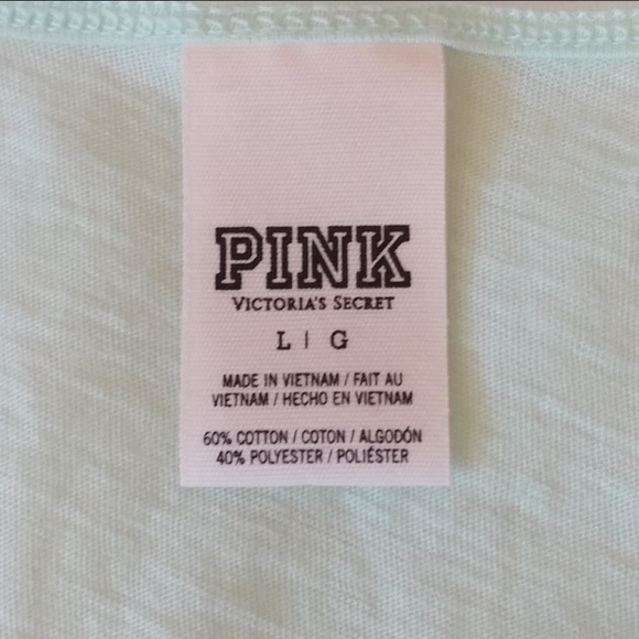 VS PINK Mint Green Graphics Sequins Racerback Tank - Picture 5 of 7